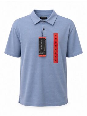 Banana Republic Light Blue Short-Sleeve Button Polo Shirt